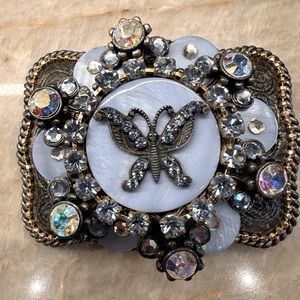 Swarovski  Crystal  Aurora Borealis Large Belt Buckle, never used